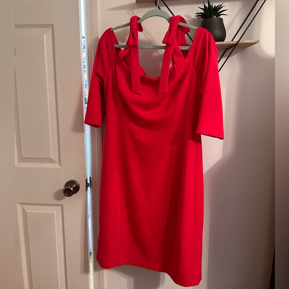 Eliza J hot pink off the shoulders dress